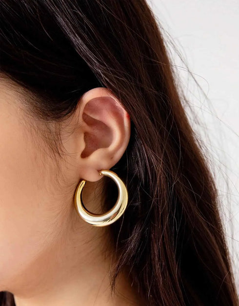 MOON HOOP EARRINGS